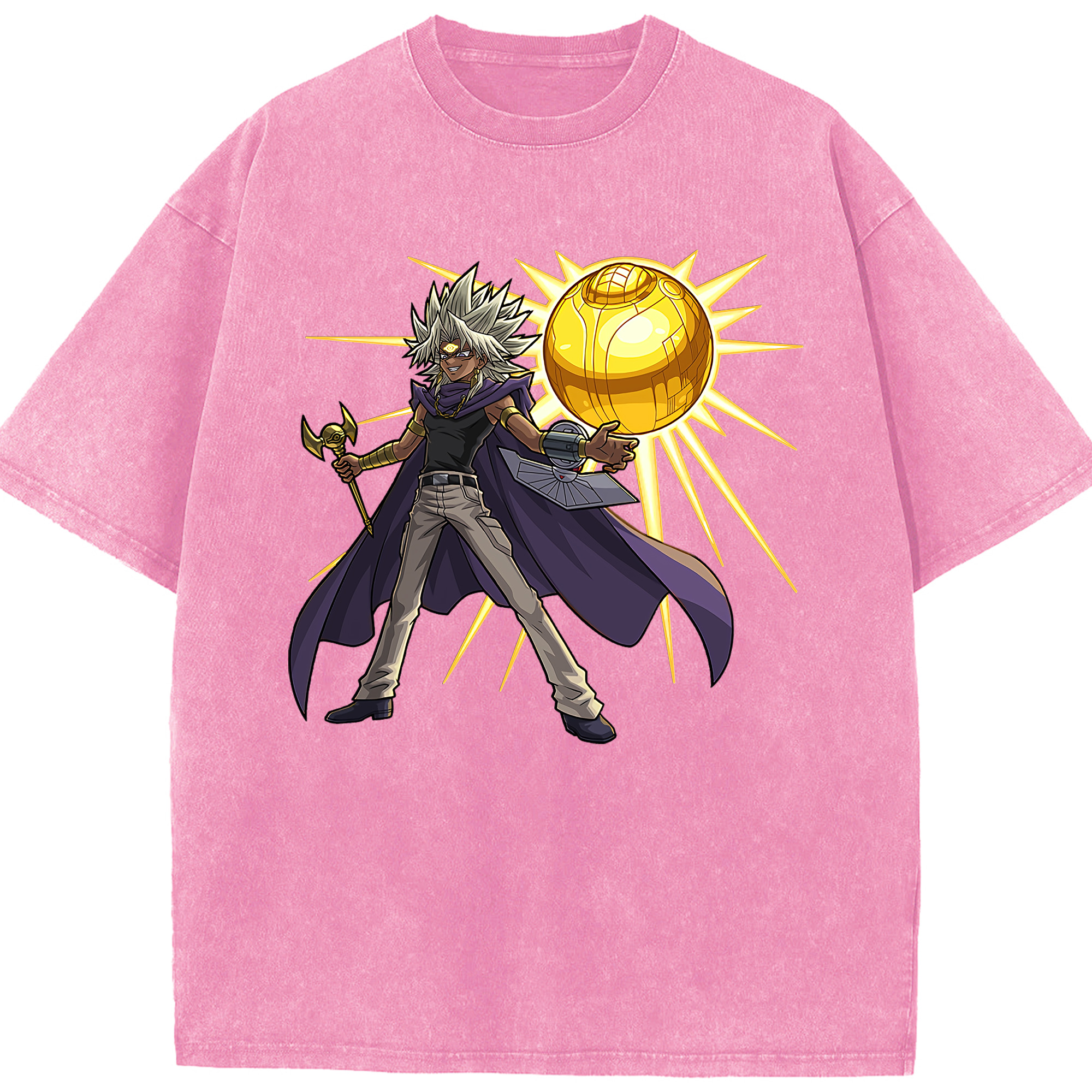 （画像用） 遊☆戯☆王 Yu-Gi-Oh! 綿100% ヴィンテージ風 半袖Tシャツ（フロントプリント）